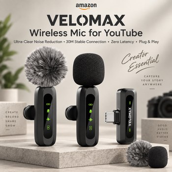 India Desire : Buy VELOMAX Mic for YouTube Wireless At Rs 975 From Amazon