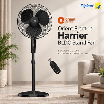 India Desire : Buy Orient Electric Harrier 400 mm BLDC Stand Fan With Remote At Rs 723 From Flipkart [Regular Price Rs 6499]