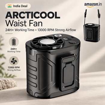 India Desire : Buy ARCTICOOL Waist Fan Portable Fan 13000RPM 24H Working Time At Rs 949 From Amazon