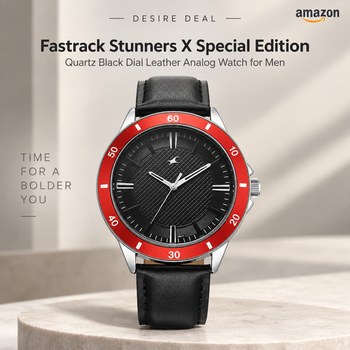 India Desire : Buy Fastrack Stunners X Special Edition Quartz Black Dial Leather Analog Watch for Men At Rs 1298 From Amazon [Regular Price Rs 2095]