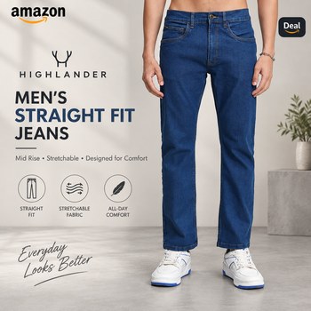 India Desire : Buy Highlander Men's Straight Fit Jeans At Rs 483 From Amazon [Regular Price Rs 2299]
