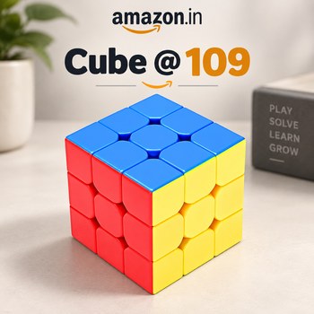 India Desire : Buy Toyshine High Stability Stickerless 3x3x3 Speed Cube At Rs 109 From Amazon [Regular Price Rs 999]