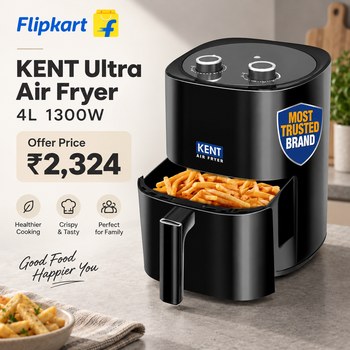 India Desire : Buy KENT Ultra Air Fryer 4L 1300W At Rs 2324 From Flipkart [Regular Price Rs 8000]