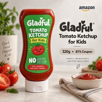 India Desire : Buy Gladful Tomato Ketchup For Kids 320g At Rs 100 From Amazon [Regular Price Rs 200]