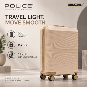 India Desire : Buy Police Origine Cabin Trolley 65L TSA Lock 20" Hard Shell Luggage At Rs 1599 From Amazon [Regular Price Rs 9999]