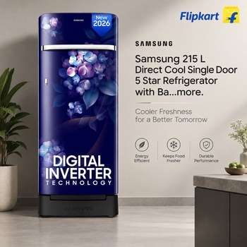 India Desire : Buy Samsung 215 L Direct Cool Single Door 5 Star Refrigerator with Base Drawer At Rs 21190 From Flipkart [Regular Price Rs 25999]