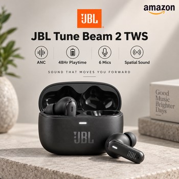 India Desire : Buy JBL Tune Beam 2 TWS ANC Earbuds (Black) At Rs 5023 From Amazon [Regular Price Rs 11999]
