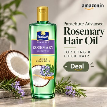 India Desire : Buy Parachute Advansed Rosemary-enriched Coconut Hair Oil| Rosemary Hair Oil At Rs 160 From Amazon [Regular Price Rs 400]