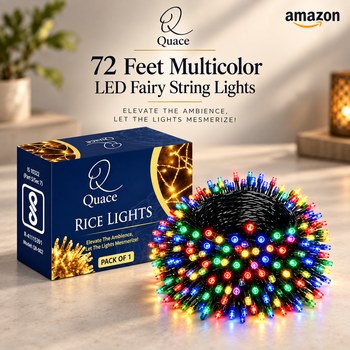 India Desire : Buy Quace 72 Feet Multicolor LED Fairy String Lights, Flexible Wire, Decorative Lights for Home, Diwali, Christmas, Wedding, Party, Balcony & Outdoor Decoration, Pack of 1 At Rs 17