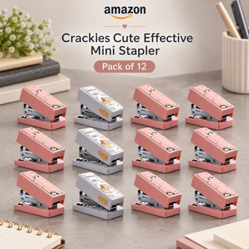 India Desire : Buy Crackles Cute Effective Mini Stapler (Pack of 12) At Rs 372 From Amazon [Regular Price Rs 1800]