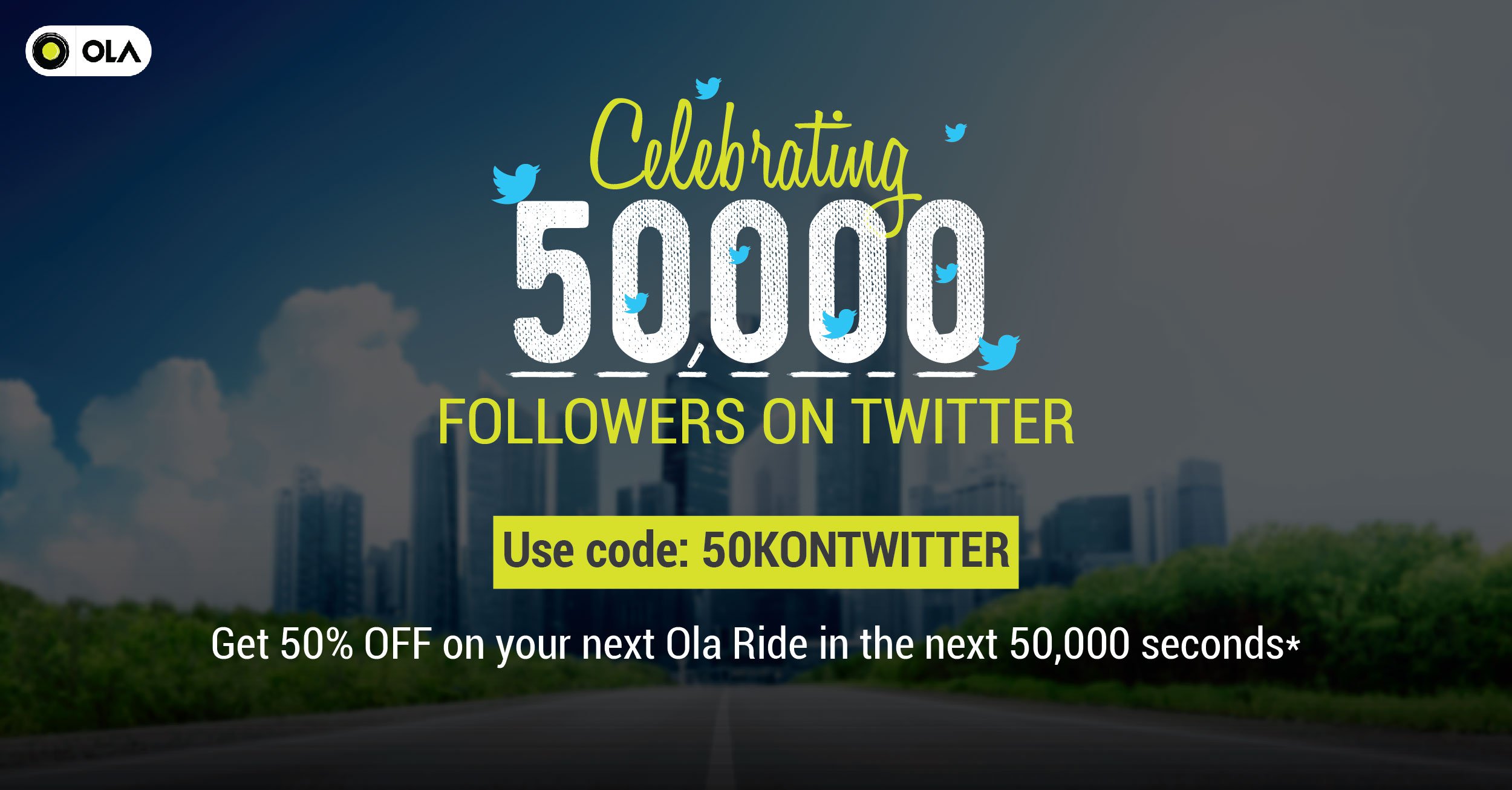 India Desire : OLA 50KONTWITTER: Flat Rs 150 Off On Your Next Ola Ride