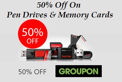 India Desire : Groupon 50% Off On Pen Drives & Memory Cards From Rs. 123 Only At Groupon Use Promo NEARBUY50