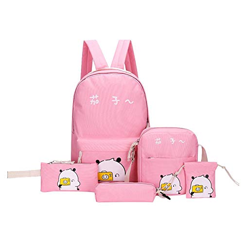 Buy 5pcs/set Girls Preppy Letter Print Backpack Handbag Shoulder Bags ...