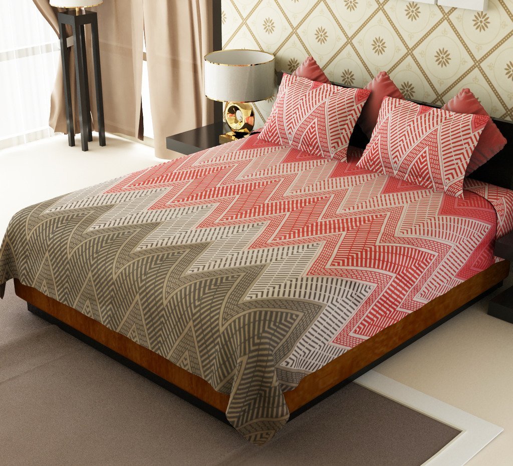 India Desire : Get 75% Off On Amethyst Stripes Cotton Double Bedsheet with 2 Pillow Covers - Multicolor At Rs. 299 From Amazon