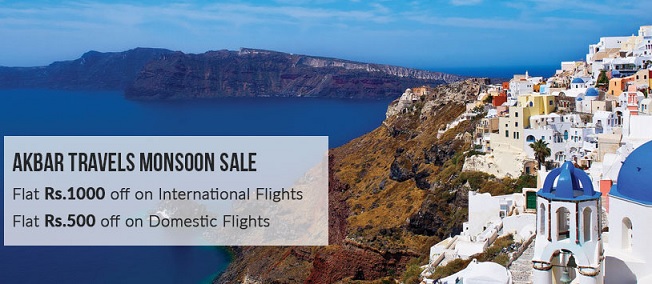India Desire : AkbarTravels Monsoon Sale: Get 1000 Off On International & Domestic Flight Tickets