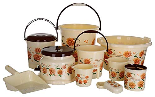 India Desire : Buy Aarohi13 Modwell Plastic Bath Set, 10 Pieces Jumbo (Brown) at Rs. 1090 from Amazon [Regular Price Rs 1499]
