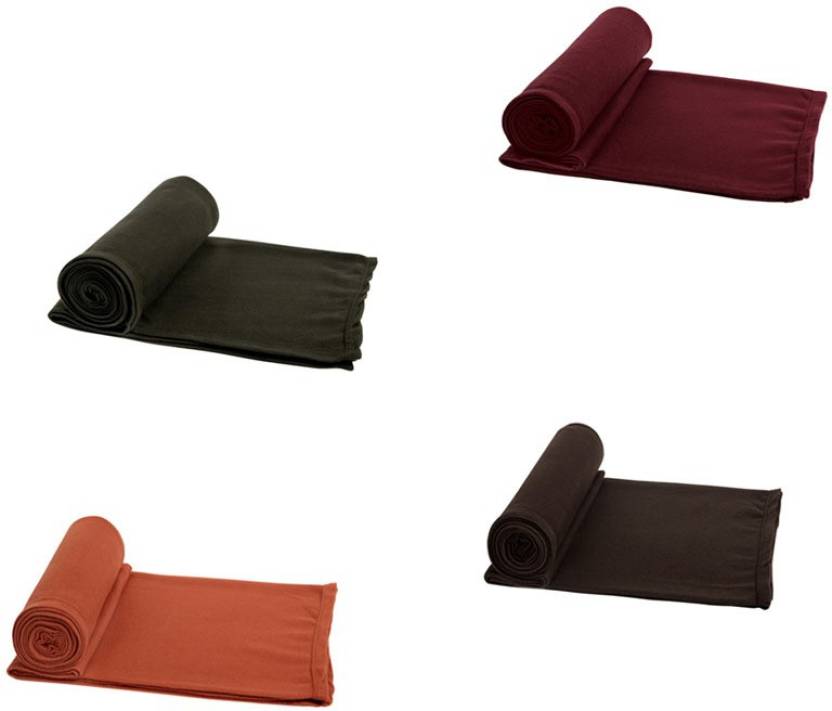 India Desire : Buy Aazeem Plain Single Blanket Multicolor Pack Of 4 at Rs. 299 from Flipkart