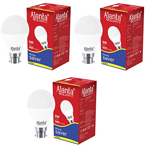 India Desire : Buy Ajanta Quartz3 Base B22 9-Watt LED Bulb (Pack of 3, White) at Rs. 219 from Amazon