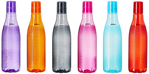 India Desire : Buy Amazon Brand - Solimo Plastic Fridge Bottle Set (6 pieces, 1L, Checkered pattern, Multicolour) at Rs. 329 from Amazon [MRP Rs 700]