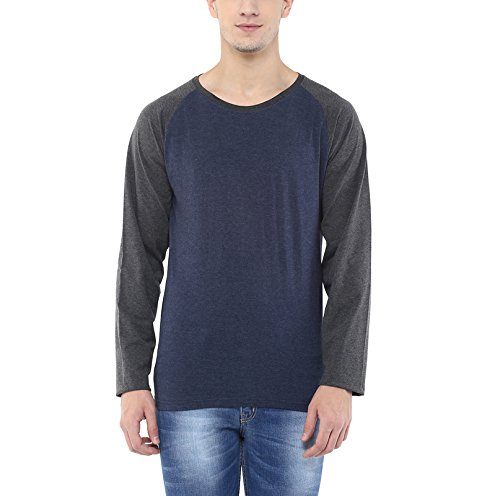 India Desire : Buy American Crew Men's Solid Navy & Charcoal Melange Raglan T-Shirt At Rs. 199 from Amazon [Selling Price Rs 499]