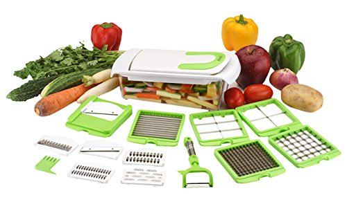 India Desire : Buy Amiraj 12-in-1 Quick Dicer Set, 13-Pieces, White/Green at Rs. 272 from Amazon