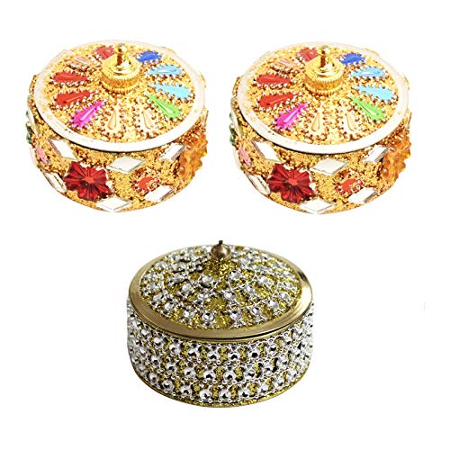 India Desire : Buy Angelic Brass Jewellery with Sindoor Box (7 cm x 7 cm x 5 cm, Golden) at Rs. 162 from Amazon