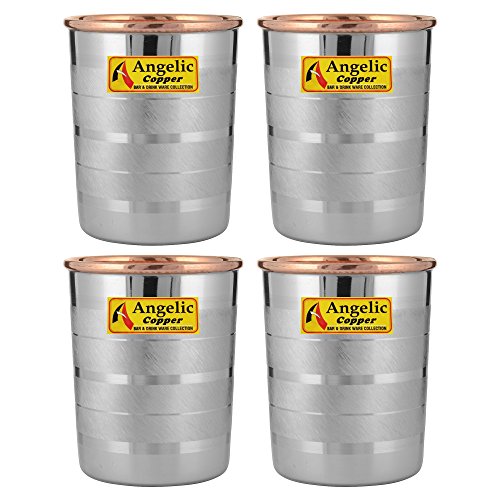 India Desire : Buy Angelic Copper Designer Steel Glass Set, 260 ml, Set of 4, Steel/Copper at Rs. 390 from Amazon