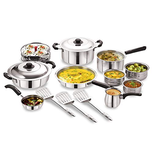India Desire : Buy BMS Lifestyle 15-Piece Induction Friendly Stainless Steel Cookware Set, Silver at Rs. 1698 from Amazon