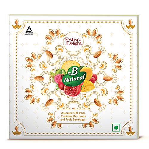Buy B Natural Juice Diwali Assorted Juice Gift Pack with Dry Fruits 1.26L + 150G at Rs. 170 from