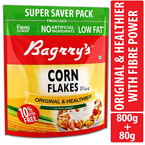 India Desire : Buy Bagrrys Corn Flakes, 800g (with Extra 80g) at Rs. 145 from Amazon [Regular Price Rs 199]