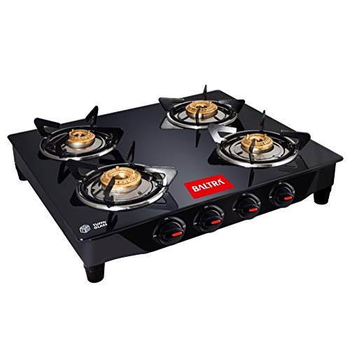 India Desire : Buy Baltra Glimmer Glass Top 4 Burner Gas Stove Black (2 Year Warranty with Doorstep Service) at Rs. 2762 from Amazon