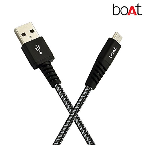 Buy Boat Rugged V3 1.5m Micro USB to USB Cable (Black) at Rs. 129 from
