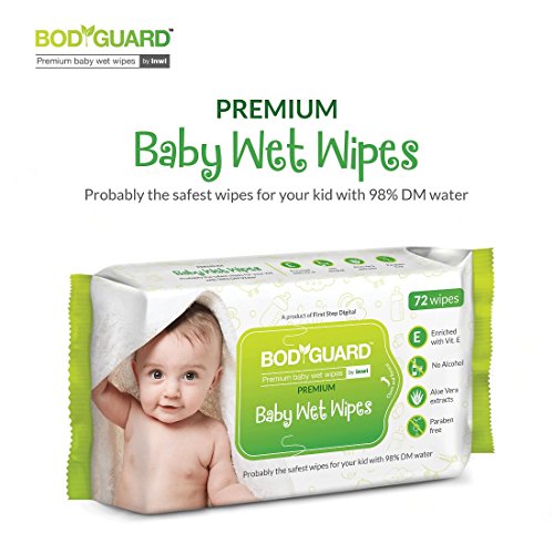 India Desire : Buy BodyGuard Premium Paraben Free Baby Wet Wipes with Aloe Vera 288 Wipes (Pack of 4) at Rs. 274 from Amazon 