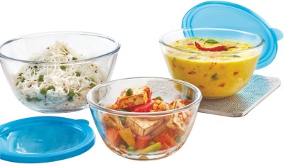 India Desire : Buy Borosil Borosilicate Glass Bowl Set(Clear, Blue, Pack of 3) at Rs. 856 from Flipkart [Regular Price Rs 1316]