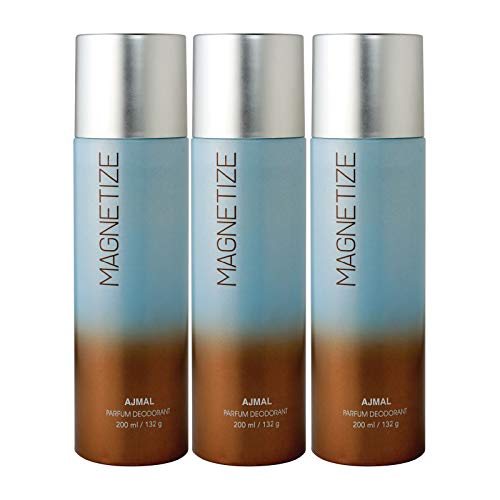 India Desire : Buy Ajmal Magnetize Deodorant Combo Pack of 3 Deodorants 200ml each (Total 600ML) for Men & Women + 4 Parfum Testers at Rs. 345 from Amazon [Apply Rs 75 Coupon]