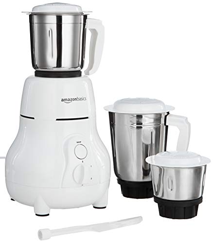 India Desire : Buy AmazonBasics 500-Watt Mixer Grinder with 3 Jars,White and Blue at Rs. 1329 from Amazon [Regular Price Rs 1999]
