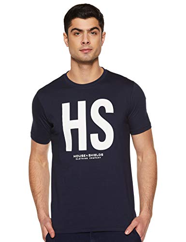 India Desire : Buy Amazon Brand - House & Shields Men's Printed Regular Fit Half Sleeve Cotton T-Shirt (AW19-HSGT-33_Iris Navy_M) at Rs. 175 from Amazon [Regular Price @Rs 399]