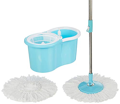 India Desire : Buy Amazon Brand - Presto! Spin Mop, Oval Bucket with Plastic Basket at Rs. 549 from Amazon