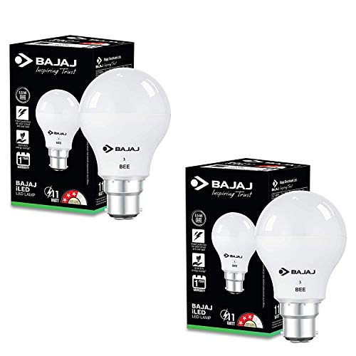 India Desire : Buy Bajaj iLED Lamps 11w Cool Day Light B22 (3 Star Lamp) (Pack of 2) at Rs. 239 from Amazon [MRP Rs 580]