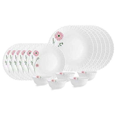 India Desire : Buy Cello Opalware Dazzle Pink Lilac Dinner Set, 18Pcs, White at Rs. 978 from Amazon [Regular Price Rs 1256]