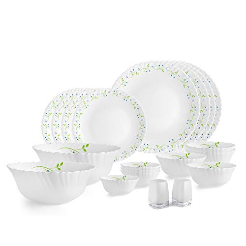 India Desire : Buy Cello Opalware Dazzle Tropical Lagoon Dinner Set, 20PCs, White at Rs. 1137 from Amazon