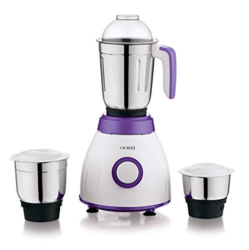 India Desire : Buy Croma 500W Mixer Grinder with 3 Stainless Steel Leak-proof Jars (White & Purple) at Rs. 999 from Amazon [Regular Price Rs 1999]