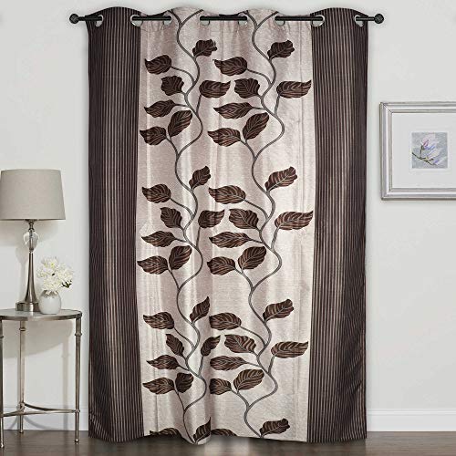 India Desire : Buy Homely Eyelet Leaves Polyester 7 ft Door Curtain -Brown at Rs. 99 from Amazon [Other Sellers Price @Rs 207]