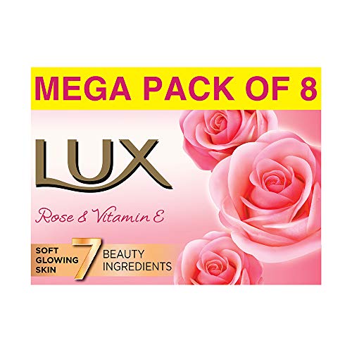 India Desire : Buy Lux Rose & Vitamin E Beauty Soap Bar For Glowing Skin Combo Offer Pack 8x150 g at Rs. 256 from Amazon