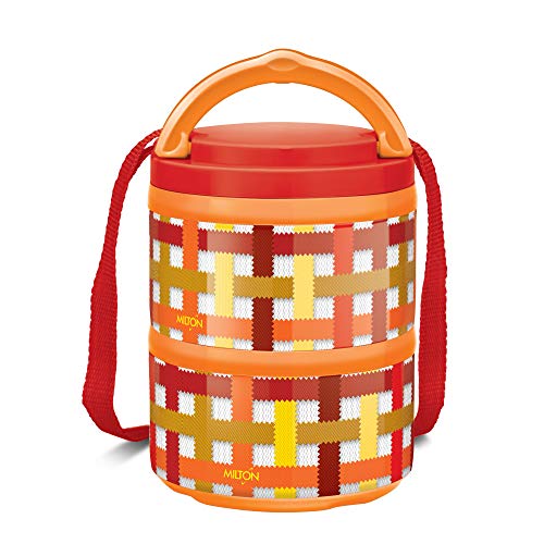 India Desire : Buy Milton Microwow Pro Plastic Tiffin Box Set, 240ml, Set of 2, Orange at Rs. 334 from Amazon