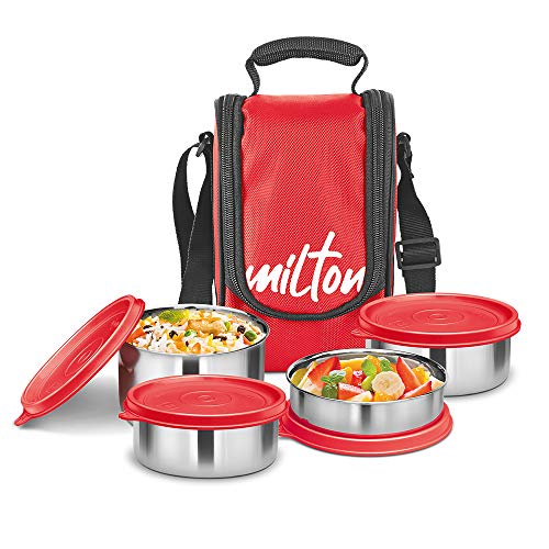 India Desire : Buy Milton Tasty 4 Stainless Steel Lunch Box, Red at Rs. 429 from Amazon