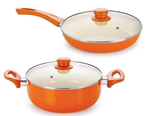 India Desire : Buy Nirlon Non-Stick Ceramic Cookware Set, 2-Pieces, Orange at Rs. 1922 from Amazon [Regular Price Rs 2688]
