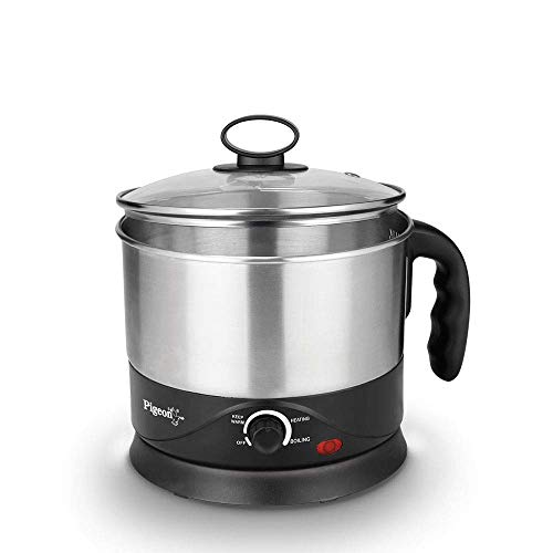 India Desire : Buy Pigeon by Stovekraft Kessel 1.2-Litre Multi-Purpose Kettle (Silver) 600W, Black at Rs. 799 from Amazon