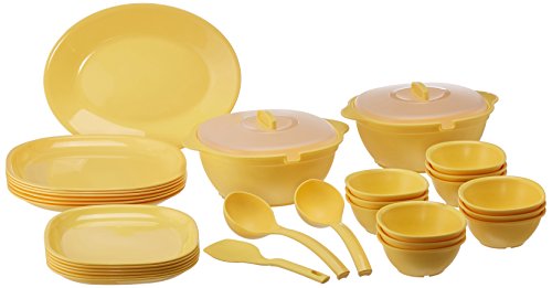 India Desire : Buy Signoraware Plastic Dinnerware Set, 31-Pieces, Yellow at Rs. 1051 from Amazon