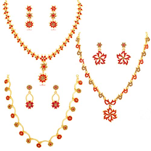 India Desire : Buy Sukkhi Jewellery Diamond Jewellery Set for Women (Red) (CBN82182) at Rs. 272 from Amazon